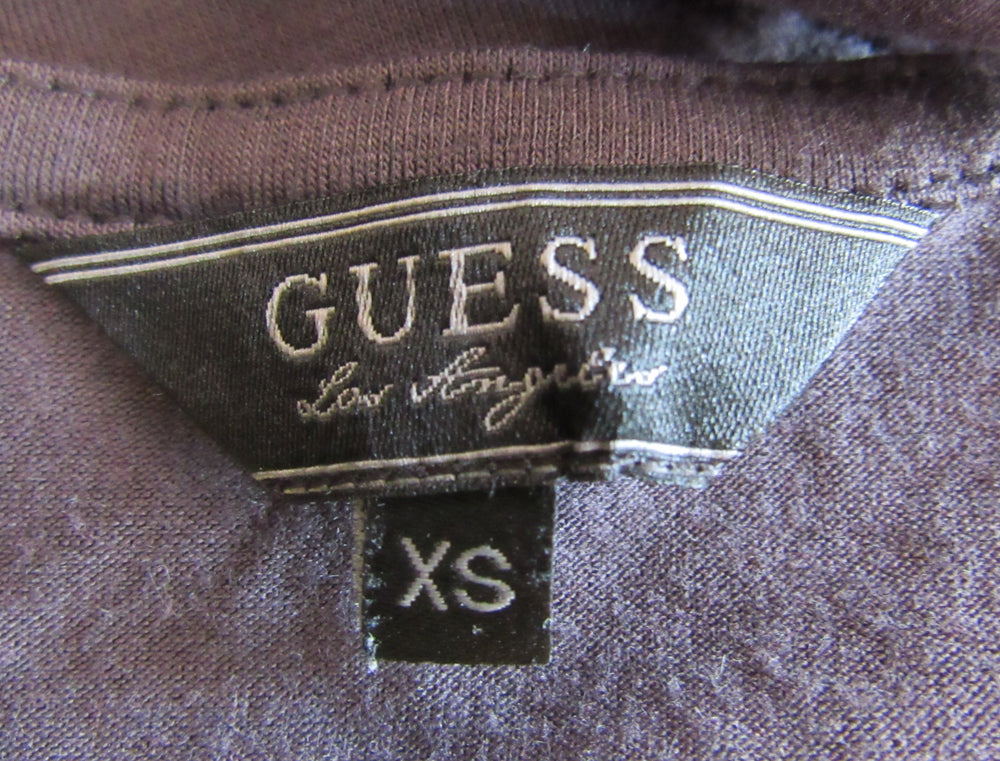 GUESS Draped Boat Neck Studs Sleeveless Dark Grey Blue Top Blouse