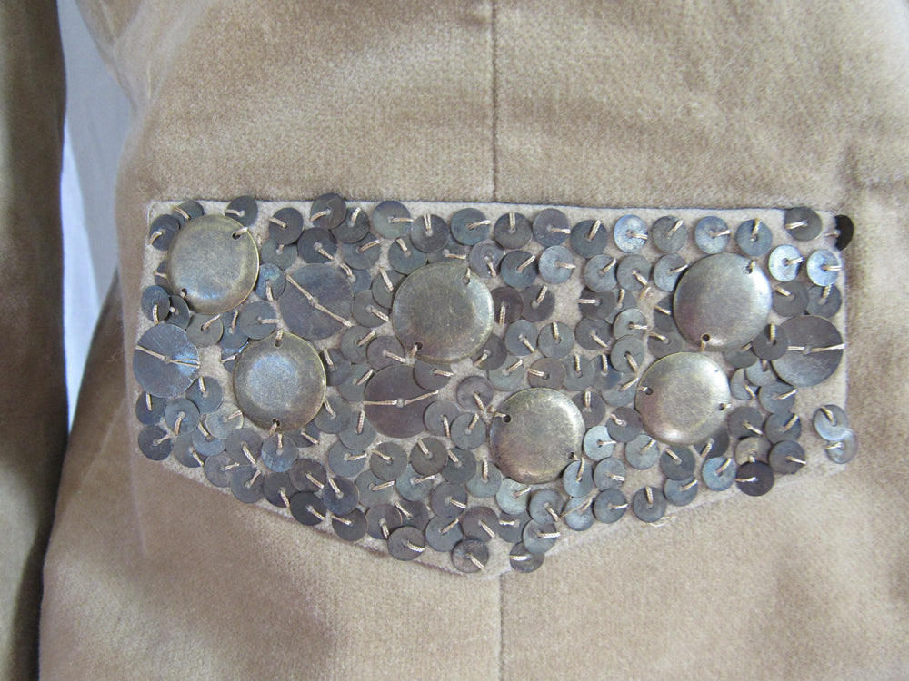MICHAEL KORS Sequin Madarin Collar Night Out Crop Women's Jacket