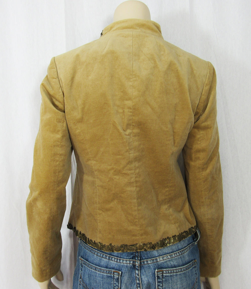 MICHAEL KORS Sequin Madarin Collar Night Out Crop Women's Jacket
