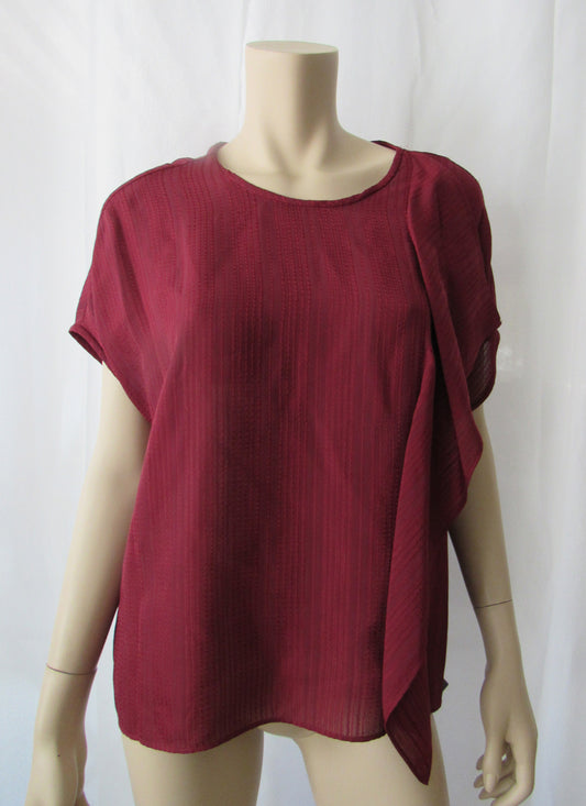 BCBGMAXAZRIA Riese Round Neck Casual Top Women's Blouse