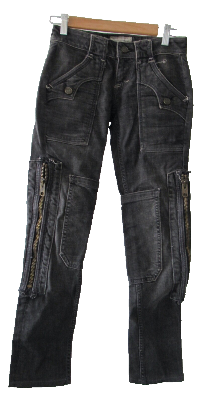 TAVERNITI SO JEANS By JIMMY Cargo Zip Flip Pocket Straight Jeans Size 24
