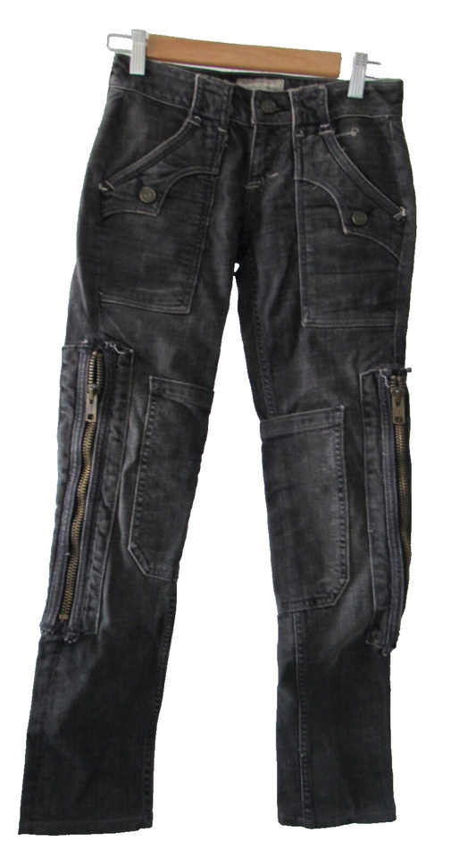 TAVERNITI SO JEANS By JIMMY Cargo Zip Flip Pocket Straight Jeans Size 24