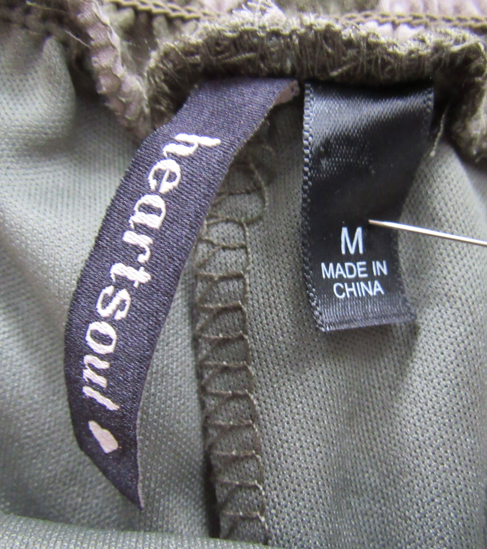 HEARTSOUL Elastic Bow Tie Waist Sheer Chevron Wide Leg Pants