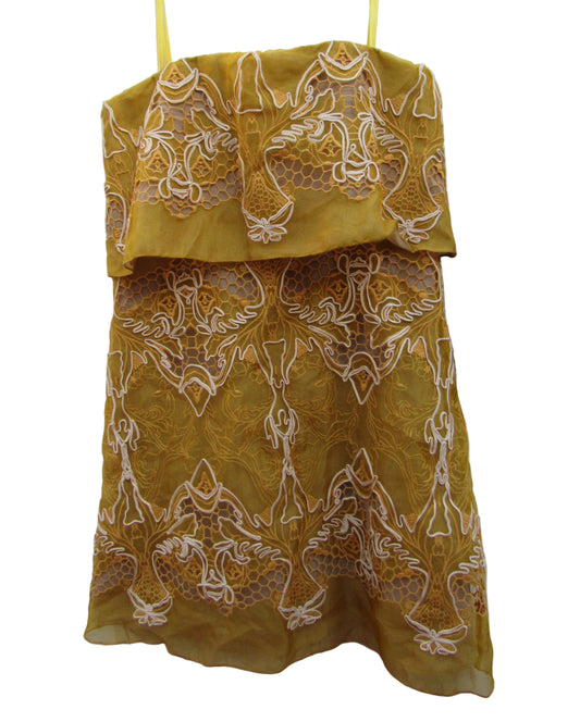 BCBGMAXAZRIA Runway Samantha Strapless Embroidery Mini Cocktail Party Dress