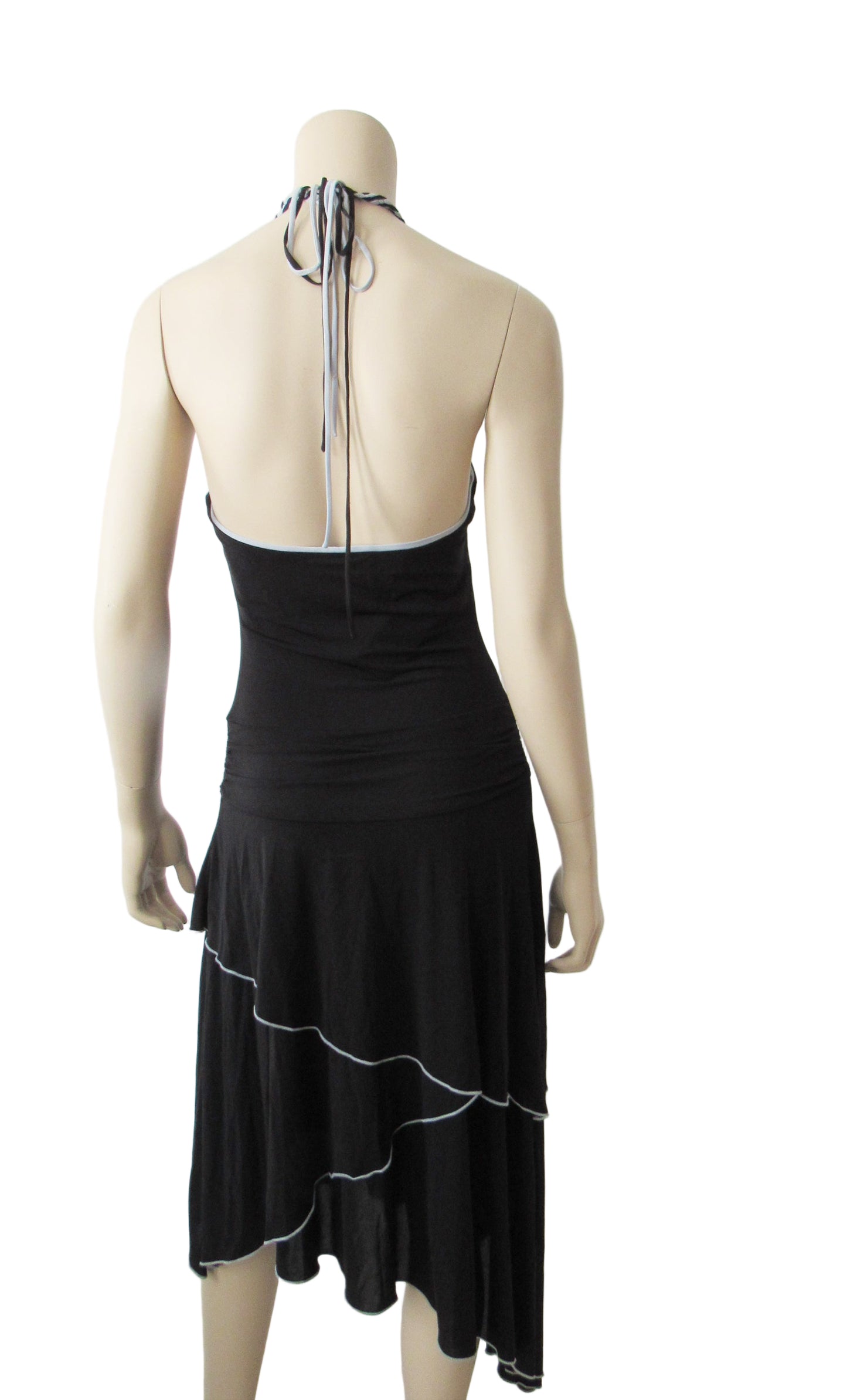 BCBGMaxazria Braided Halter Low High Trim Tierre Cocktail Sweetheart Dress
