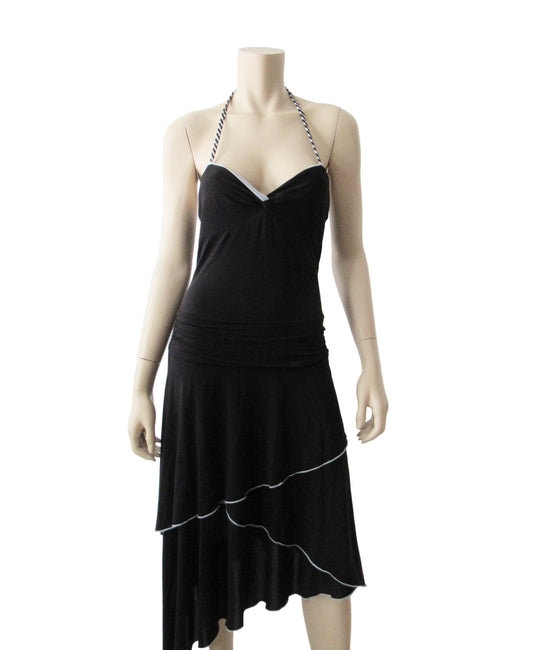 BCBGMaxazria Braided Halter Low High Trim Tierre Cocktail Sweetheart Dress