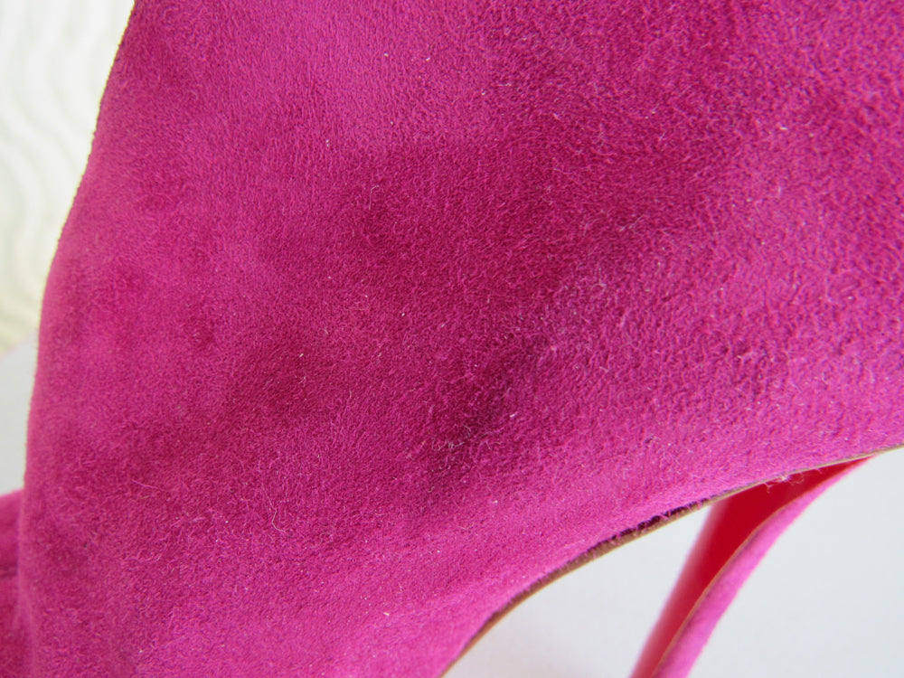 CHRISTIAN LOUBOUTIN Suede Open Toe Heels