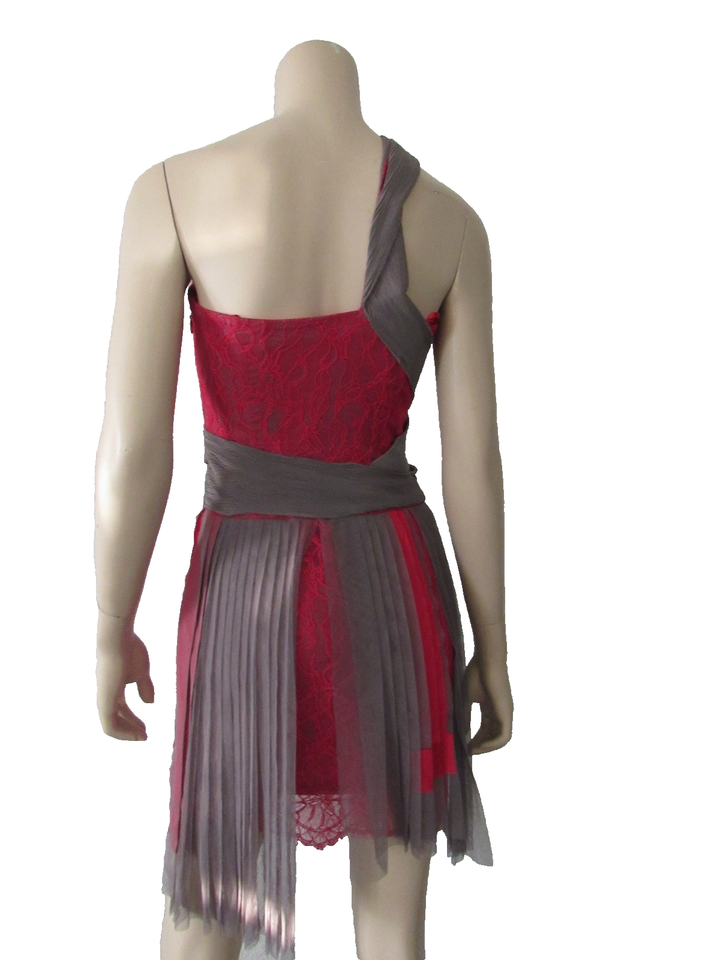 BCBGMAXZARIA One Shoulder Bow Embellishment Strap Cocktail Dress