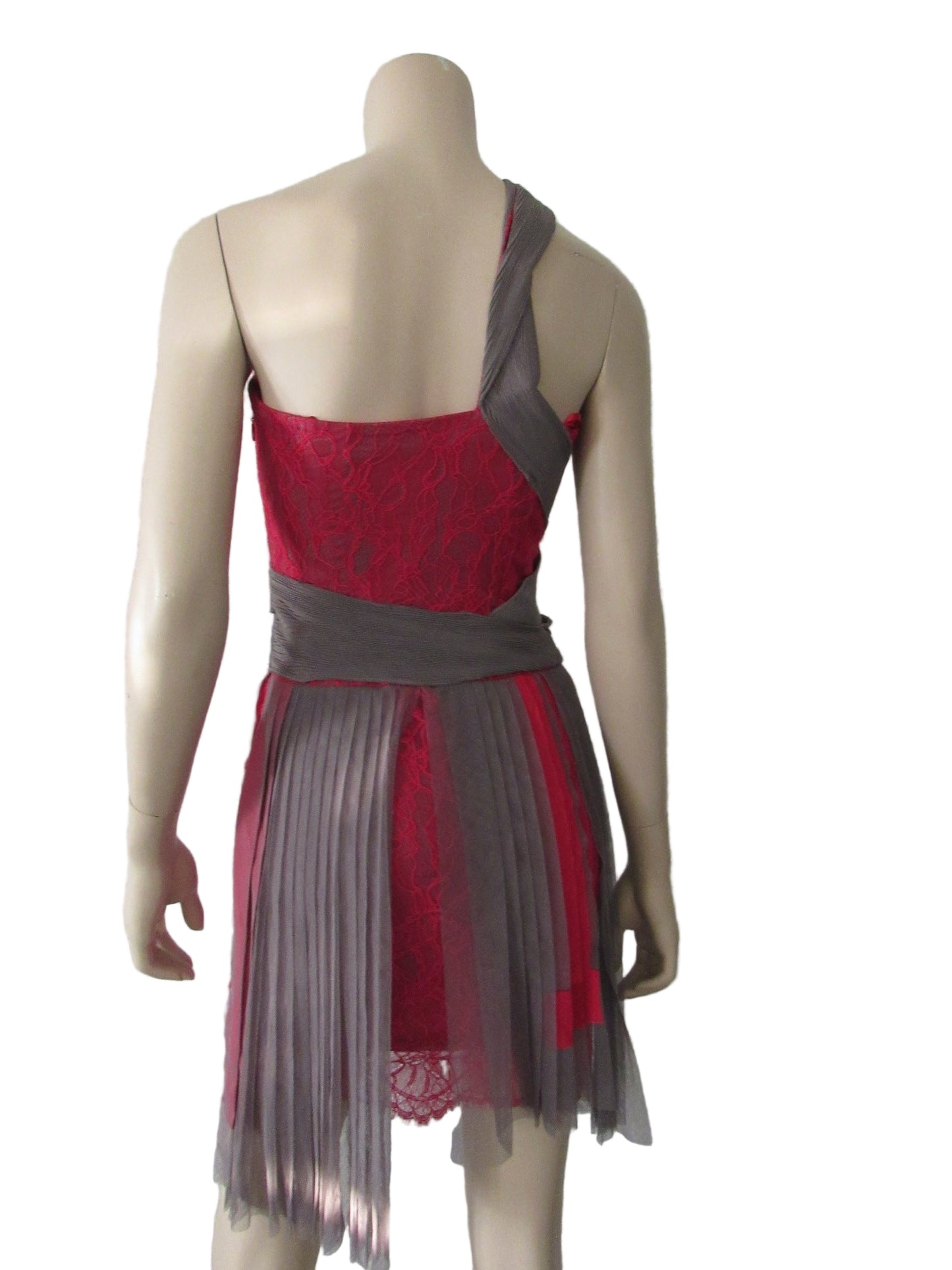 BCBGMAXZARIA One Shoulder Bow Embellishment Strap Cocktail Dress