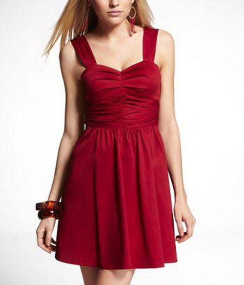 EXPRESS Pleated Burgundy Empire Cocktail Dess