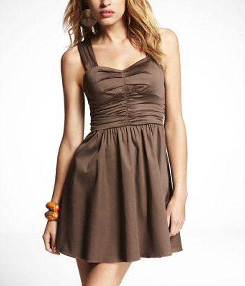 EXPRESS Pleated Burgundy Empire Cocktail Dess