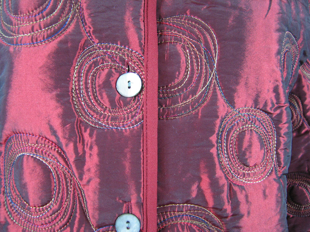 NOTATIONS Vintage Quilt Long Sleeve Button Down Champagne Women's Jacket Size PXL