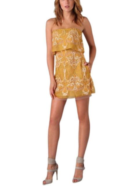 BCBGMAXAZRIA Runway Samantha Strapless Embroidery Mini Cocktail Party Dress