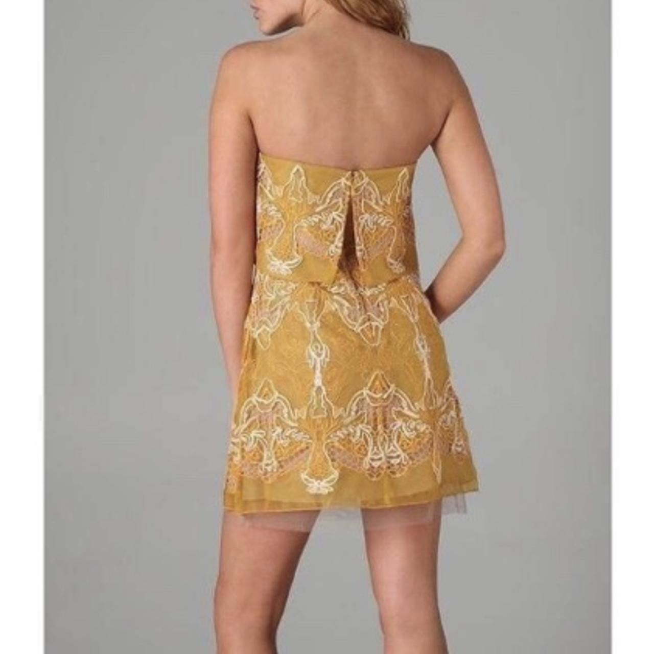 BCBGMAXAZRIA Runway Samantha Strapless Embroidery Mini Cocktail Party Dress
