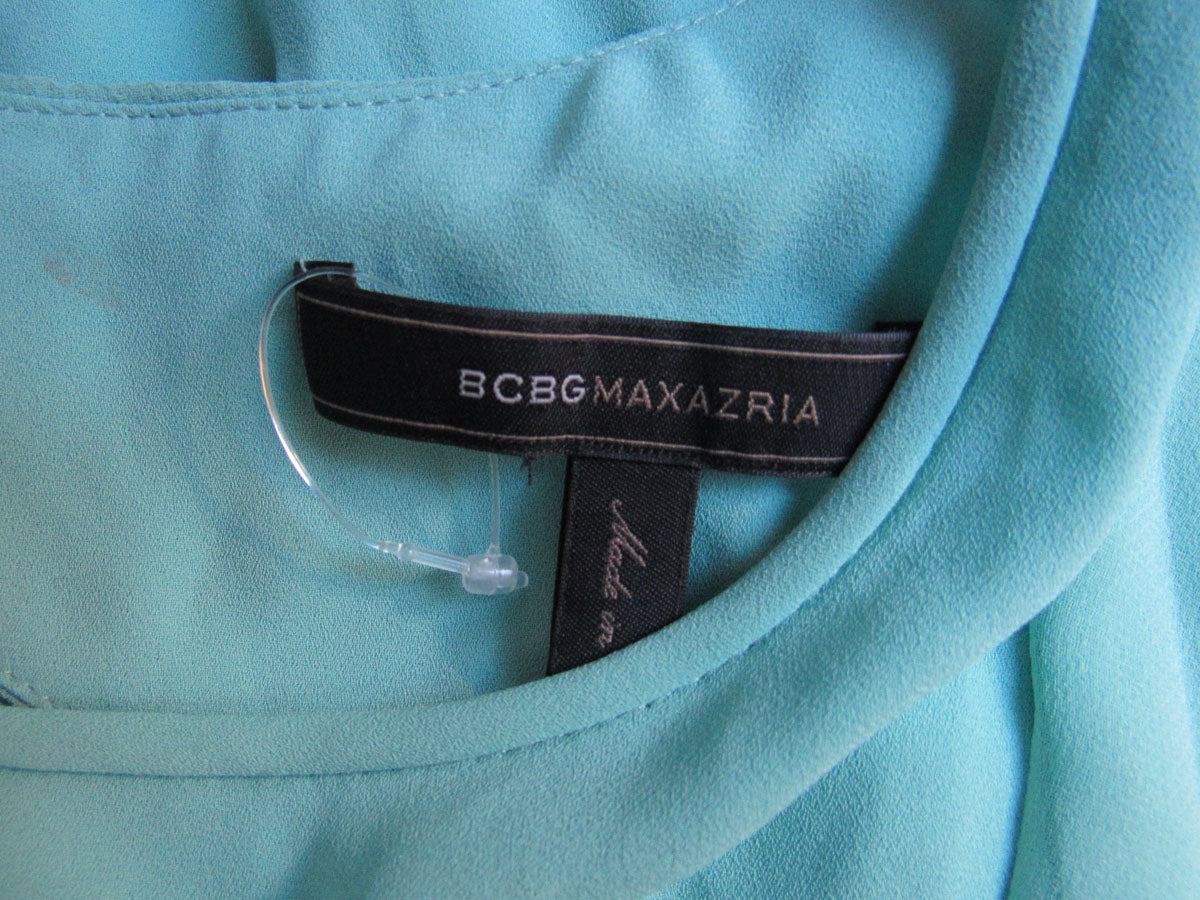 BCBGMAXAZRIA Ruffle Back Cut Out Sleeveless Party Cocktail Top Blouse